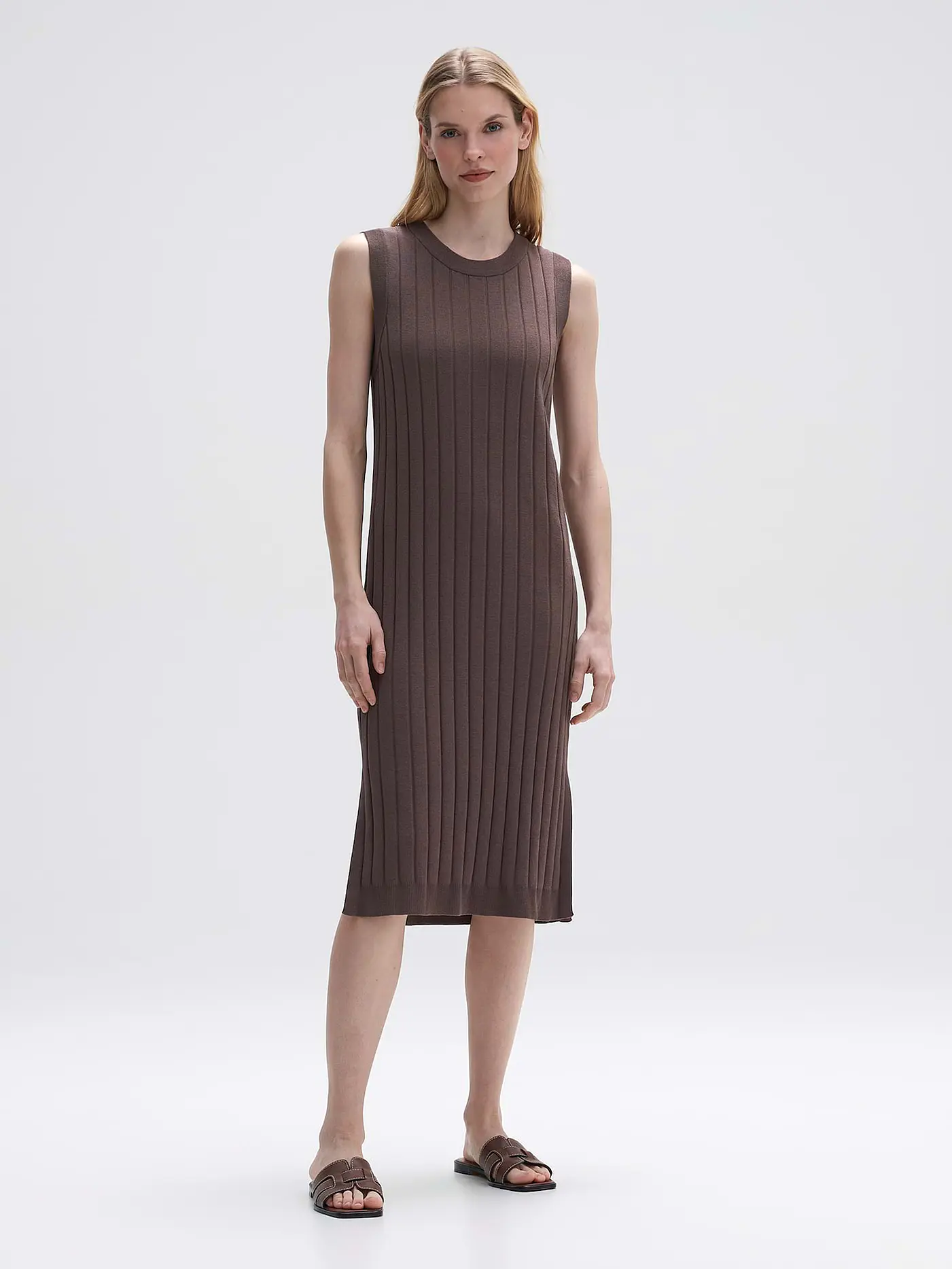 OPUS | Midikleid WASISI | braun